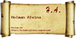 Holman Alvina névjegykártya